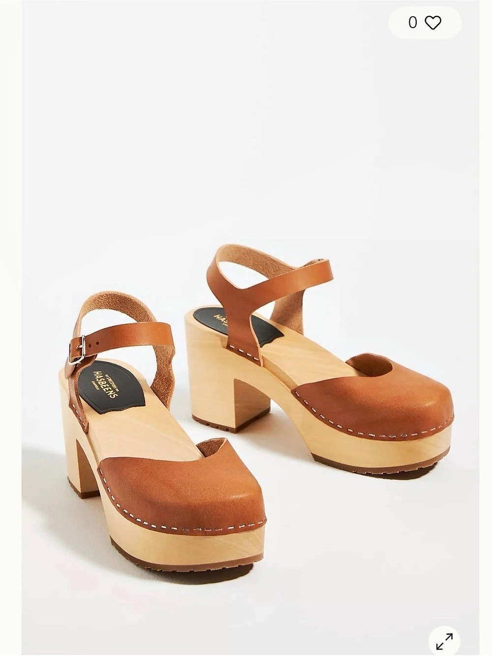 Swedish Hasbeens Krillan closed toe sandal High Heel  EU 36 in Natural leather (